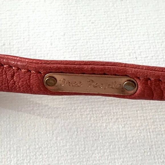 Red Free People Distressed Leather Festival Bag XS crossbody New w Store Tags - Picture 5 of 15